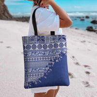 Fiji Marau na Kerisimasi Tote Bag Blue Tagimoucia Tapa Masi Tribal LT9 - Polynesian Pride