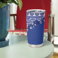 Fiji Marau na Kerisimasi Tumbler Cup Blue Tagimoucia Tapa Masi Tribal LT9 - Polynesian Pride