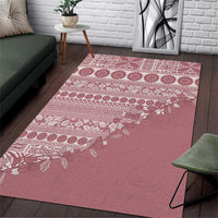 Fiji Marau na Kerisimasi Area Rug Dusty Rose Tagimoucia Tapa Masi Tribal LT9 Pink - Polynesian Pride
