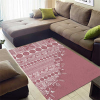 Fiji Marau na Kerisimasi Area Rug Dusty Rose Tagimoucia Tapa Masi Tribal LT9 - Polynesian Pride