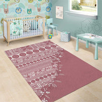 Fiji Marau na Kerisimasi Area Rug Dusty Rose Tagimoucia Tapa Masi Tribal LT9 - Polynesian Pride