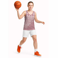 Fiji Marau na Kerisimasi Basketball Jersey Dusty Rose Tagimoucia Tapa Masi Tribal LT9 - Polynesian Pride