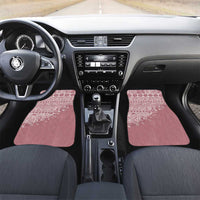 Fiji Marau na Kerisimasi Car Mats Dusty Rose Tagimoucia Tapa Masi Tribal LT9 Set 2pcs - Front Pink - Polynesian Pride