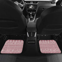 Fiji Marau na Kerisimasi Car Mats Dusty Rose Tagimoucia Tapa Masi Tribal LT9 Set 2pcs - Back Pink - Polynesian Pride
