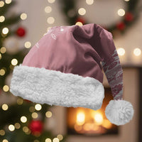 Fiji Marau na Kerisimasi Christmas Santa Hat Dusty Rose Tagimoucia Tapa Masi Tribal LT9 With Fur Pink - Polynesian Pride