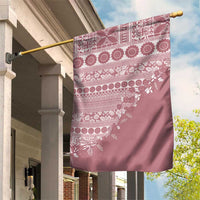 Fiji Marau na Kerisimasi Garden Flag Dusty Rose Tagimoucia Tapa Masi Tribal LT9 House Flag Pink - Polynesian Pride