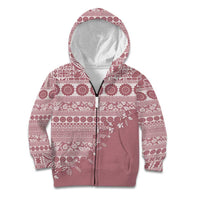 Fiji Marau na Kerisimasi Kid Hoodie Dusty Rose Tagimoucia Tapa Masi Tribal - Polynesian Pride
