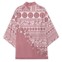 Fiji Marau na Kerisimasi Kimono Dusty Rose Tagimoucia Tapa Masi Tribal LT9 - Polynesian Pride