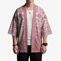 Fiji Marau na Kerisimasi Kimono Dusty Rose Tagimoucia Tapa Masi Tribal LT9 - Polynesian Pride