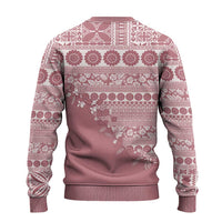 Fiji Marau na Kerisimasi Ugly Christmas Sweater Dusty Rose Tagimoucia Tapa Masi Tribal LT9 - Polynesian Pride