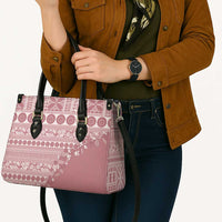 Fiji Marau na Kerisimasi Leather Bag Dusty Rose Tagimoucia Tapa Masi Tribal LT9 - Polynesian Pride