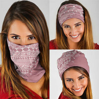 Fiji Marau na Kerisimasi Neck Gaiter Dusty Rose Tagimoucia Tapa Masi Tribal LT9 - Polynesian Pride