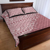 Fiji Marau na Kerisimasi Quilt Bed Set Dusty Rose Tagimoucia Tapa Masi Tribal LT9 - Polynesian Pride