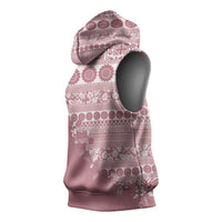 Fiji Marau na Kerisimasi Sleeveless Hoodie Dusty Rose Tagimoucia Tapa Masi Tribal LT9 - Polynesian Pride