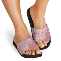 Fiji Marau na Kerisimasi Slide Sandals Dusty Rose Tagimoucia Tapa Masi Tribal LT9 - Polynesian Pride