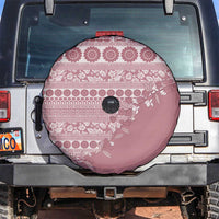 Fiji Marau na Kerisimasi Spare Tire Cover Dusty Rose Tagimoucia Tapa Masi Tribal LT9 Pink - Polynesian Pride