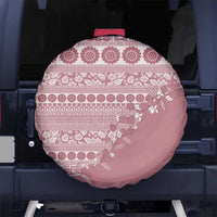 Fiji Marau na Kerisimasi Spare Tire Cover Dusty Rose Tagimoucia Tapa Masi Tribal LT9 No hole Pink - Polynesian Pride