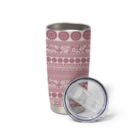 Fiji Marau na Kerisimasi Tumbler Cup Dusty Rose Tagimoucia Tapa Masi Tribal LT9 - Polynesian Pride