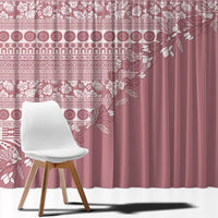 Fiji Marau na Kerisimasi Window Curtain Dusty Rose Tagimoucia Tapa Masi Tribal LT9 - Polynesian Pride