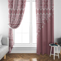 Fiji Marau na Kerisimasi Window Curtain Dusty Rose Tagimoucia Tapa Masi Tribal LT9 - Polynesian Pride