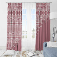 Fiji Marau na Kerisimasi Window Curtain Dusty Rose Tagimoucia Tapa Masi Tribal LT9 - Polynesian Pride
