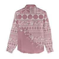 Fiji Marau na Kerisimasi Women Casual Shirt Dusty Rose Tagimoucia Tapa Masi Tribal - Polynesian Pride