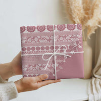 Fiji Marau na Kerisimasi Wrapping Paper Dusty Rose Tagimoucia Tapa Masi Tribal LT9 - Polynesian Pride