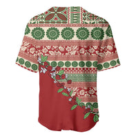 Fiji Marau na Kerisimasi Baseball Jersey Red Tagimoucia Tapa Masi Tribal - Polynesian Pride