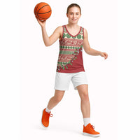 Fiji Marau na Kerisimasi Basketball Jersey Red Tagimoucia Tapa Masi Tribal LT9 - Polynesian Pride