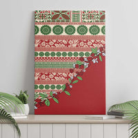 Fiji Marau na Kerisimasi Canvas Wall Art Red Tagimoucia Tapa Masi Tribal - Polynesian Pride