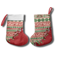 Fiji Marau na Kerisimasi Christmas Stocking Red Tagimoucia Tapa Masi Tribal LT9 - Polynesian Pride