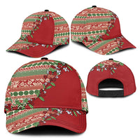 Fiji Marau na Kerisimasi Classic Cap Red Tagimoucia Tapa Masi Tribal - Polynesian Pride