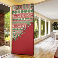 Fiji Marau na Kerisimasi Door Cover Red Tagimoucia Tapa Masi Tribal LT9 - Polynesian Pride