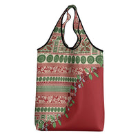 Fiji Marau na Kerisimasi Grocery Bag Red Tagimoucia Tapa Masi Tribal LT9 - Polynesian Pride