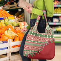Fiji Marau na Kerisimasi Grocery Bag Red Tagimoucia Tapa Masi Tribal LT9 - Polynesian Pride