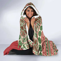 Fiji Marau na Kerisimasi Hooded Blanket Red Tagimoucia Tapa Masi Tribal LT9 - Polynesian Pride