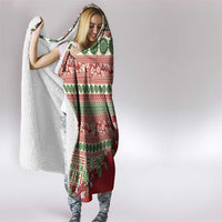 Fiji Marau na Kerisimasi Hooded Blanket Red Tagimoucia Tapa Masi Tribal LT9 - Polynesian Pride