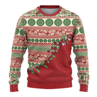 Fiji Marau na Kerisimasi Ugly Christmas Sweater Red Tagimoucia Tapa Masi Tribal LT9 - Polynesian Pride