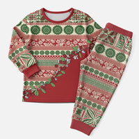 Fiji Marau na Kerisimasi Christmas Pajama Set Red Tagimoucia Tapa Masi Tribal LT9 Men Red - Polynesian Pride