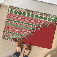 Fiji Marau na Kerisimasi Rubber Doormat Red Tagimoucia Tapa Masi Tribal - Polynesian Pride