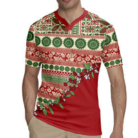 Fiji Marau na Kerisimasi Rugby Jersey Red Tagimoucia Tapa Masi Tribal LT9 - Polynesian Pride