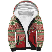Fiji Marau na Kerisimasi Sherpa Hoodie Red Tagimoucia Tapa Masi Tribal LT9 Unisex Red - Polynesian Pride