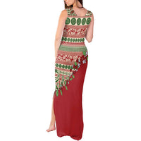 Fiji Marau na Kerisimasi Tank Maxi Dress Red Tagimoucia Tapa Masi Tribal LT9 - Polynesian Pride