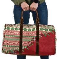 Fiji Marau na Kerisimasi Travel Bag Red Tagimoucia Tapa Masi Tribal LT9 Red - Polynesian Pride