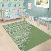 Fiji Marau na Kerisimasi Area Rug Sage Green Tagimoucia Tapa Masi Tribal LT9 - Polynesian Pride