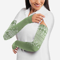 Fiji Marau na Kerisimasi Arm Sleeves Sage Green Tagimoucia Tapa Masi Tribal LT9 - Polynesian Pride