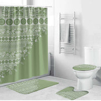 Fiji Marau na Kerisimasi Bathroom Set Sage Green Tagimoucia Tapa Masi Tribal LT9 Bathroom Set (4 pcs) Green - Polynesian Pride