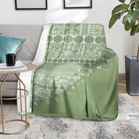 Fiji Marau na Kerisimasi Blanket Sage Green Tagimoucia Tapa Masi Tribal - Polynesian Pride