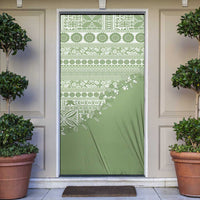 Fiji Marau na Kerisimasi Door Cover Sage Green Tagimoucia Tapa Masi Tribal LT9 Green - Polynesian Pride