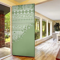Fiji Marau na Kerisimasi Door Cover Sage Green Tagimoucia Tapa Masi Tribal LT9 - Polynesian Pride